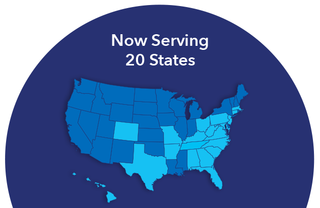 Now serving 26 states